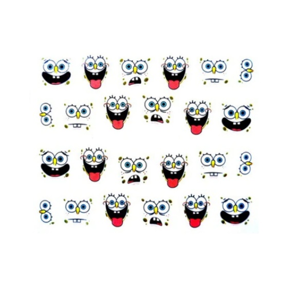 π4/$16π Spongebob Face Nail Decals - Picture 4 of 5